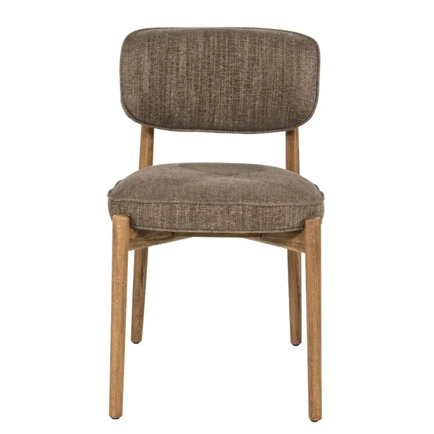 Eleonora Eetkamerstoelen|Serene Rune Eetkamerstoel Bruin hout - Bruine stof