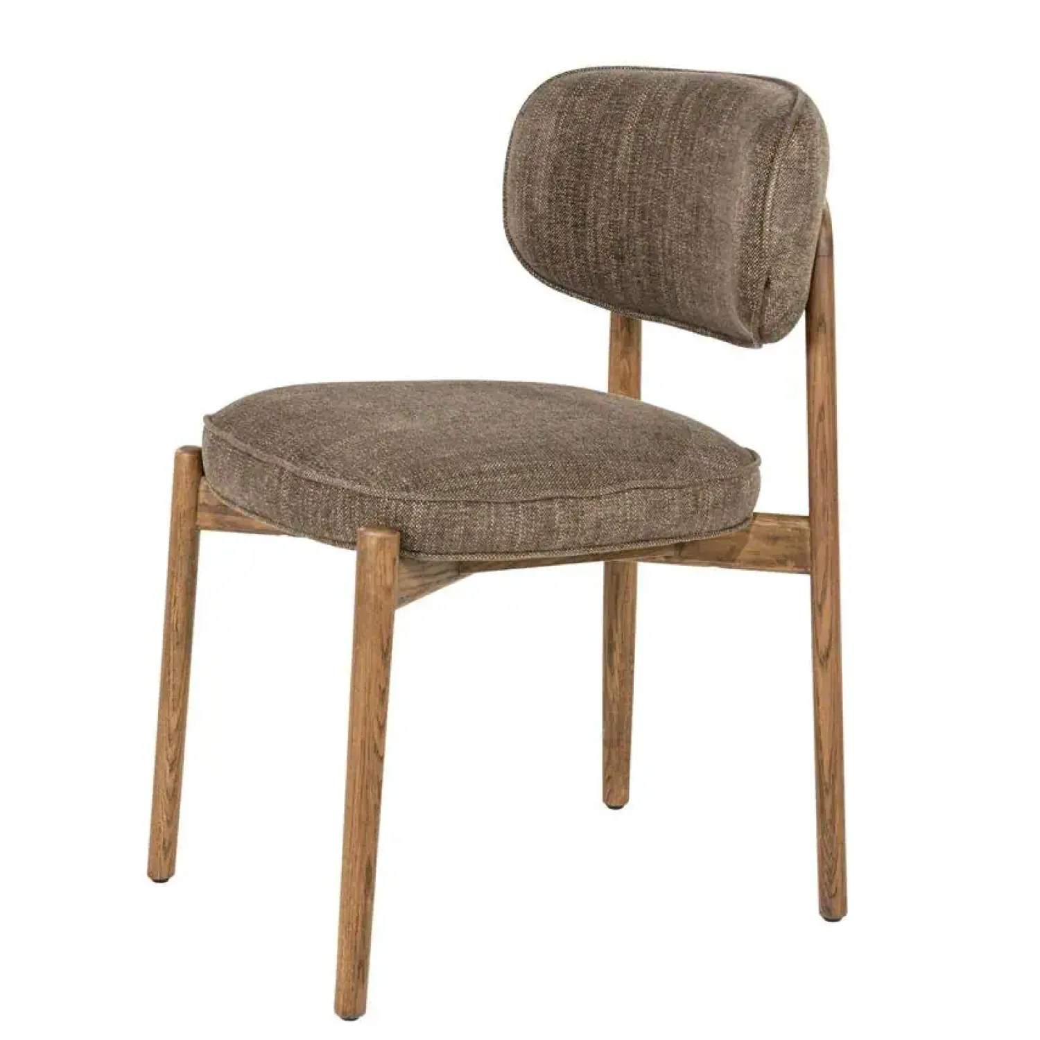 Eleonora Eetkamerstoelen|Serene Rune Eetkamerstoel Bruin hout - Bruine stof