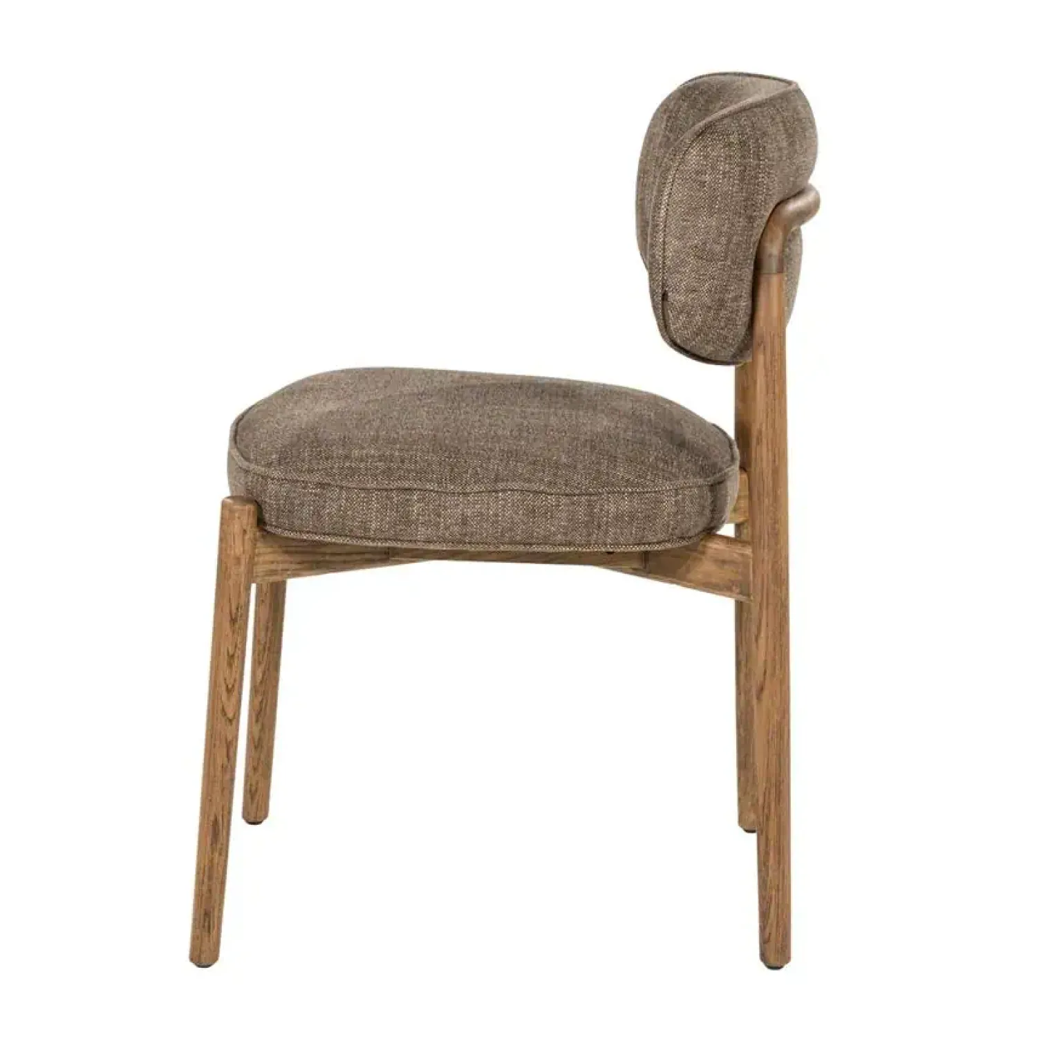 Eleonora Eetkamerstoelen|Serene Rune Eetkamerstoel Bruin hout - Bruine stof