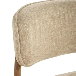 Eleonora Eetkamerstoelen|Serene Rune Eetkamerstoel Bruin hout - Taupe stof