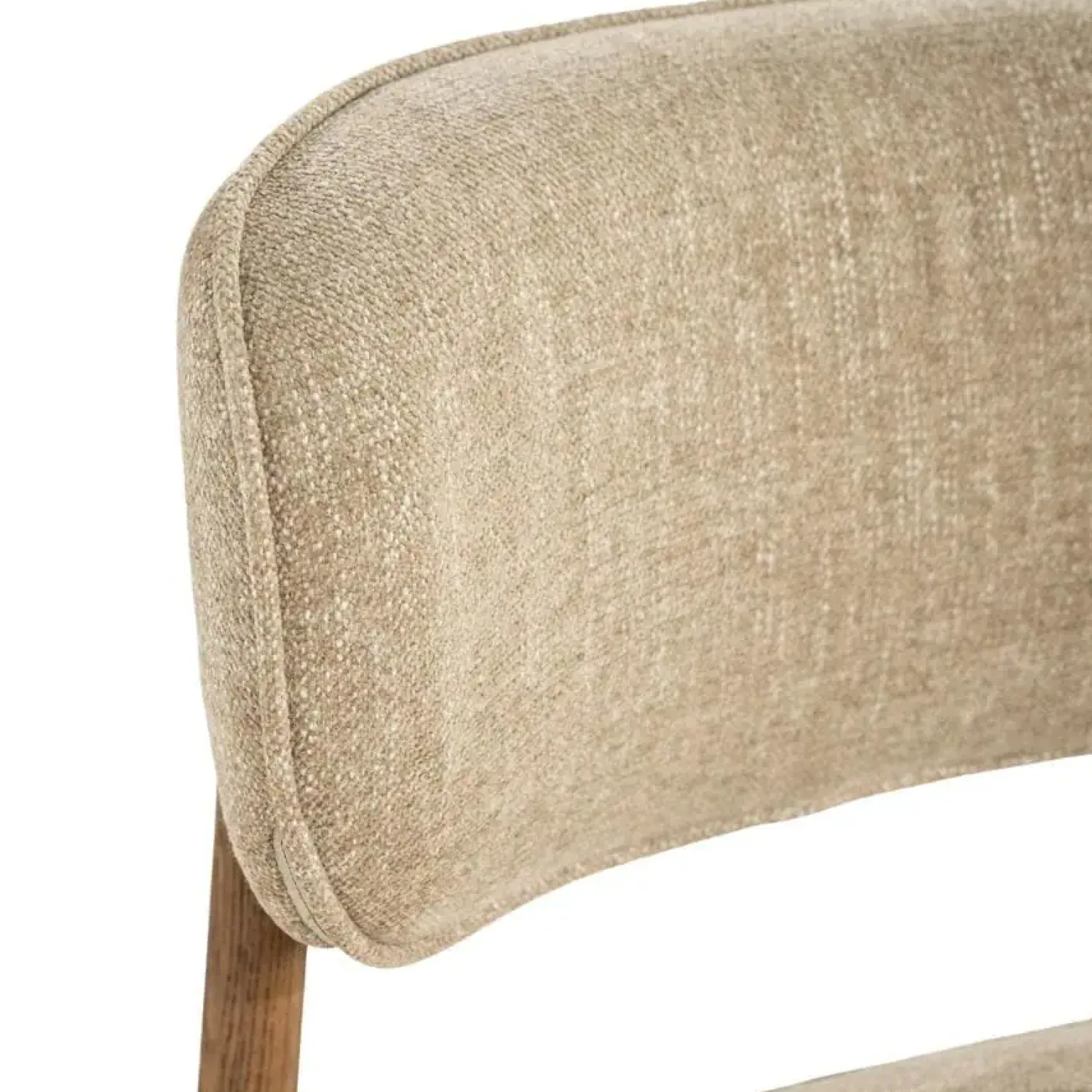 Eleonora Eetkamerstoelen|Serene Rune Eetkamerstoel Bruin hout - Taupe stof