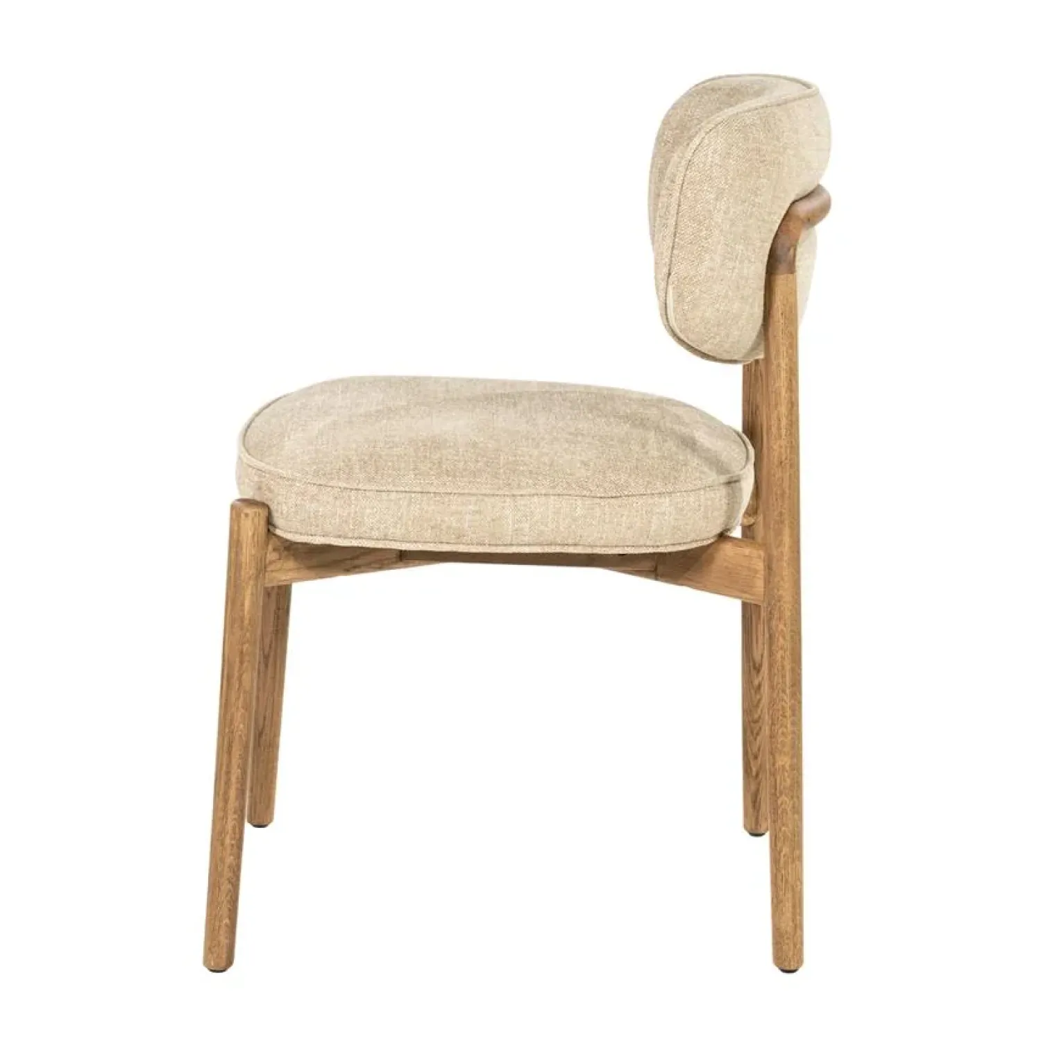 Eleonora Eetkamerstoelen|Serene Rune Eetkamerstoel Bruin hout - Taupe stof