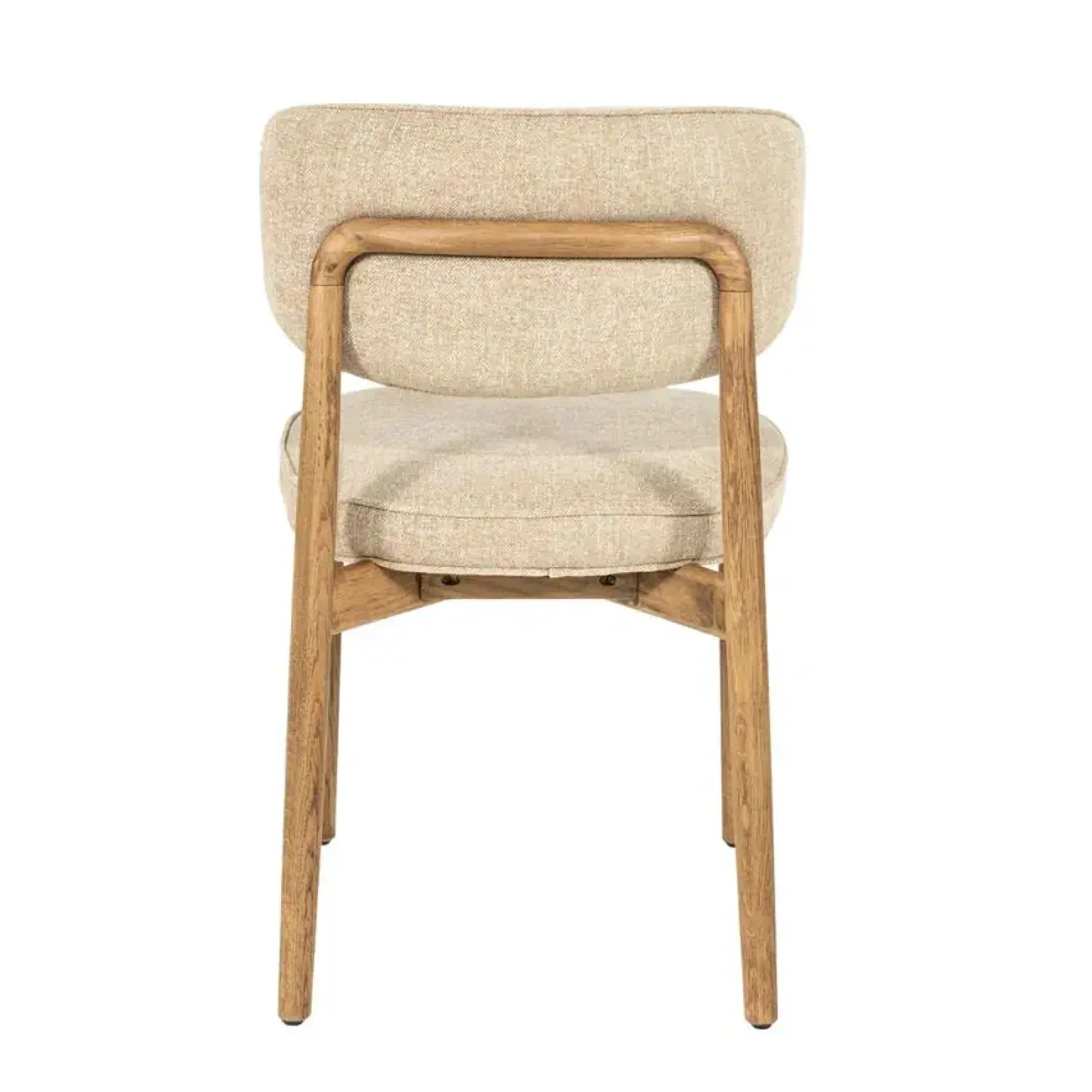 Eleonora Eetkamerstoelen|Serene Rune Eetkamerstoel Bruin hout - Taupe stof