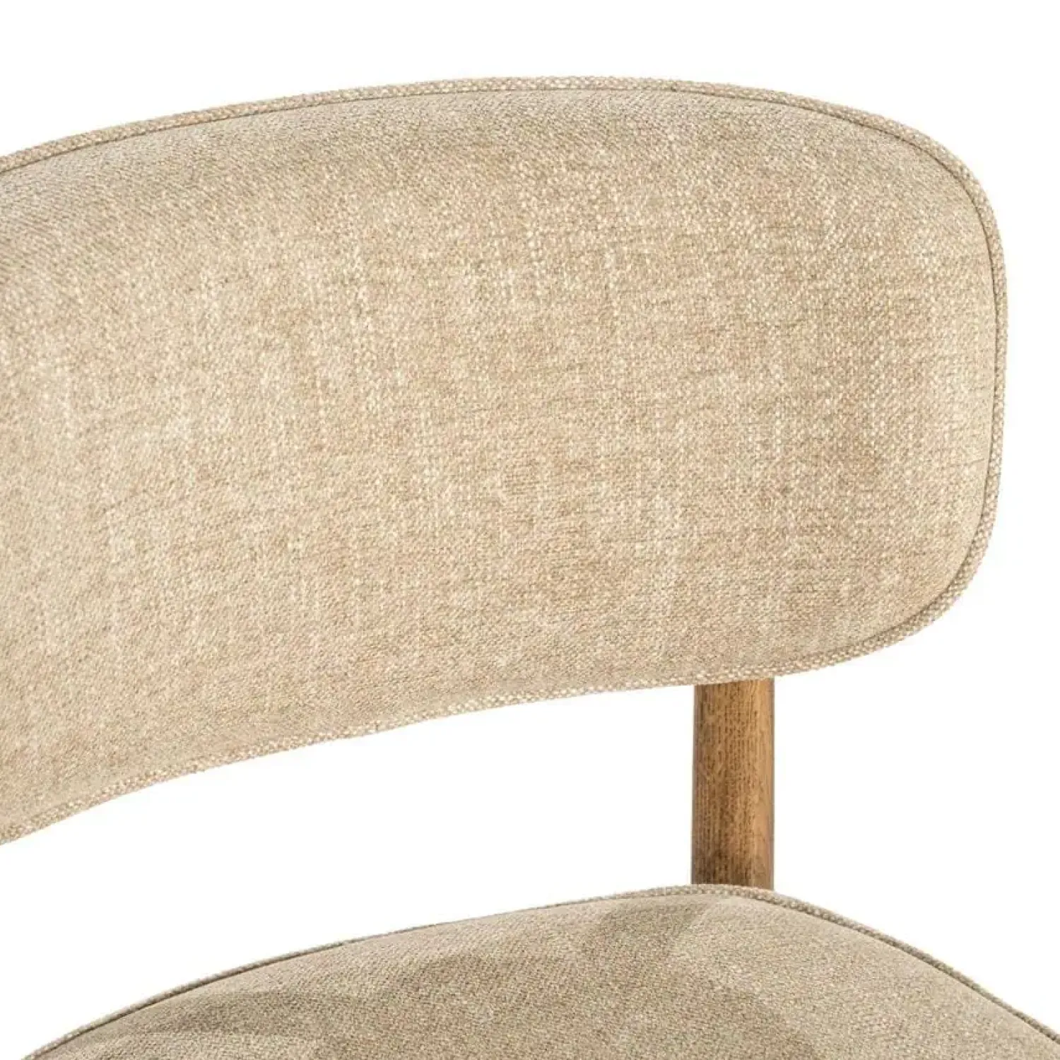 Eleonora Eetkamerstoelen|Serene Rune Eetkamerstoel Bruin hout - Taupe stof