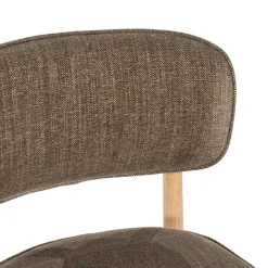 Eleonora Eetkamerstoelen|Serene Rune Eetkamerstoel Naturel hout - Bruine stof