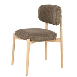 Eleonora Eetkamerstoelen|Serene Rune Eetkamerstoel Naturel hout - Bruine stof