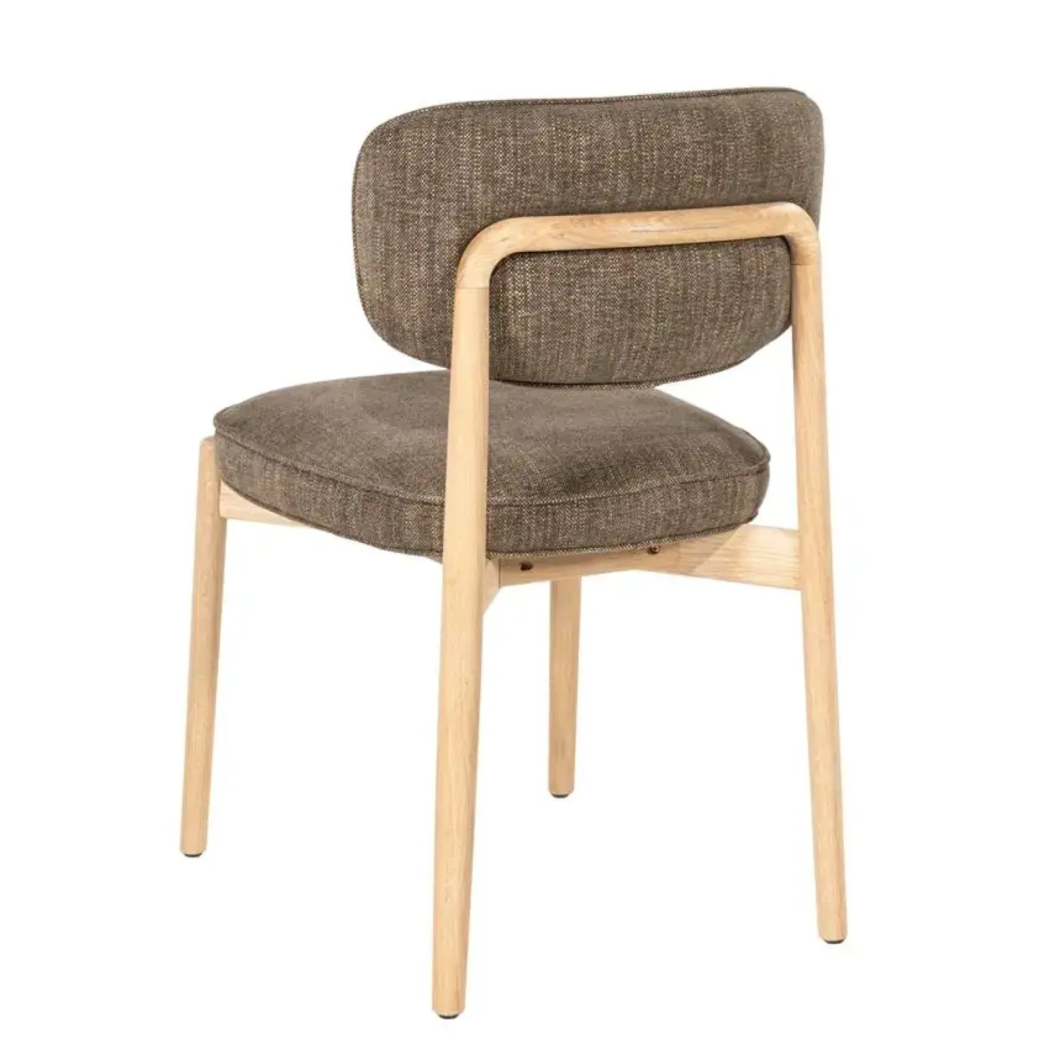 Eleonora Eetkamerstoelen|Serene Rune Eetkamerstoel Naturel hout - Bruine stof