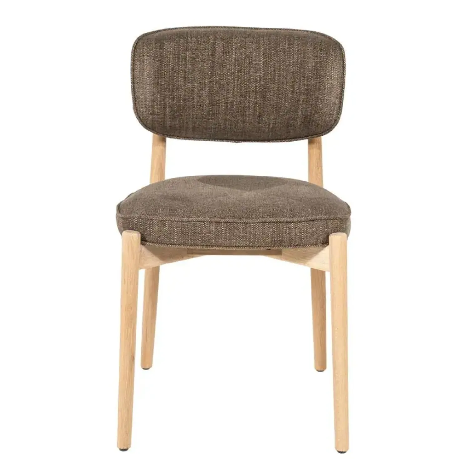Eleonora Eetkamerstoelen|Serene Rune Eetkamerstoel Naturel hout - Bruine stof