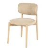 Eleonora Eetkamerstoelen|Serene Rune Eetkamerstoel Naturel hout - Taupe stof