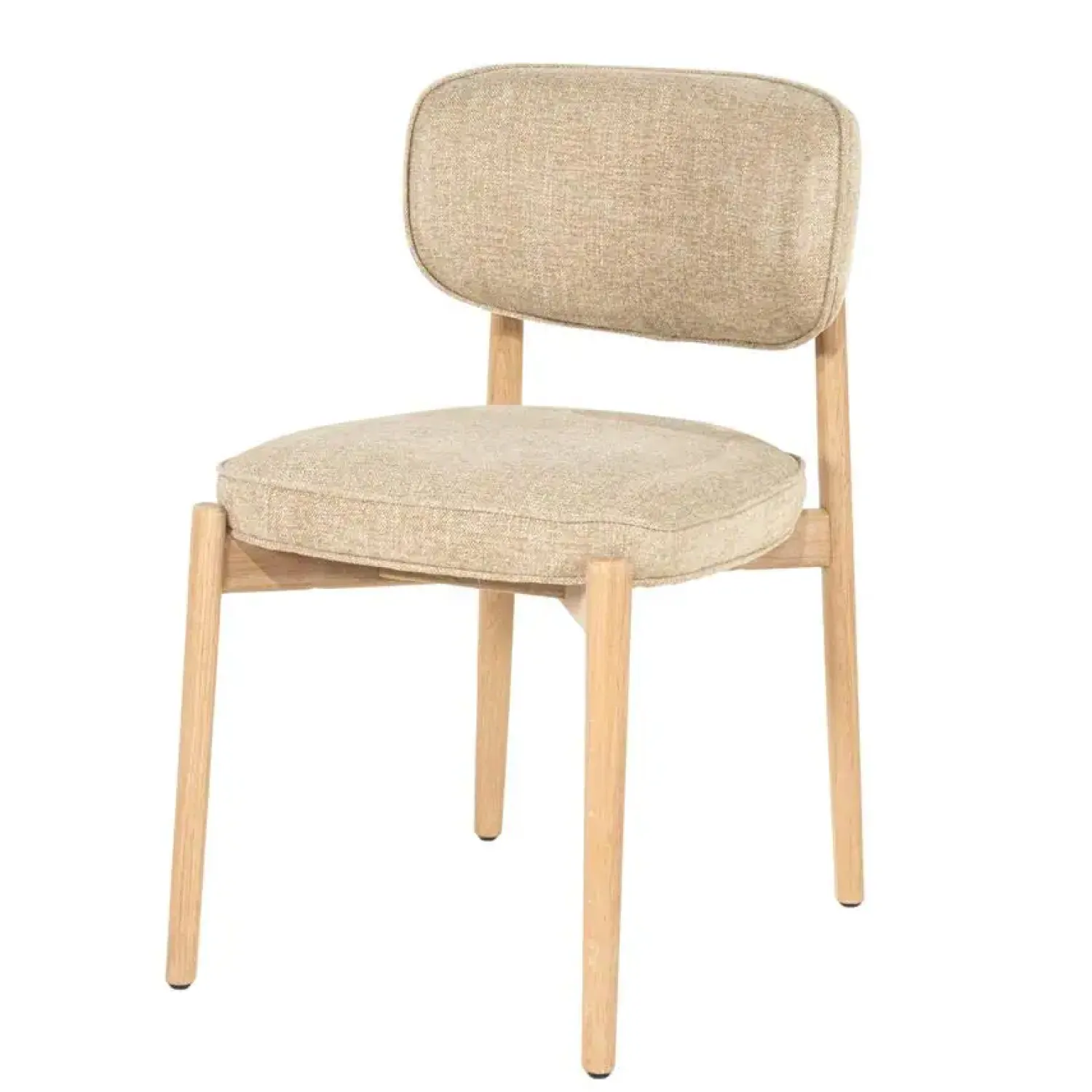 Eleonora Eetkamerstoelen|Serene Rune Eetkamerstoel Naturel hout - Taupe stof