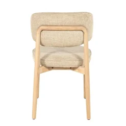 Eleonora Eetkamerstoelen|Serene Rune Eetkamerstoel Naturel hout - Taupe stof