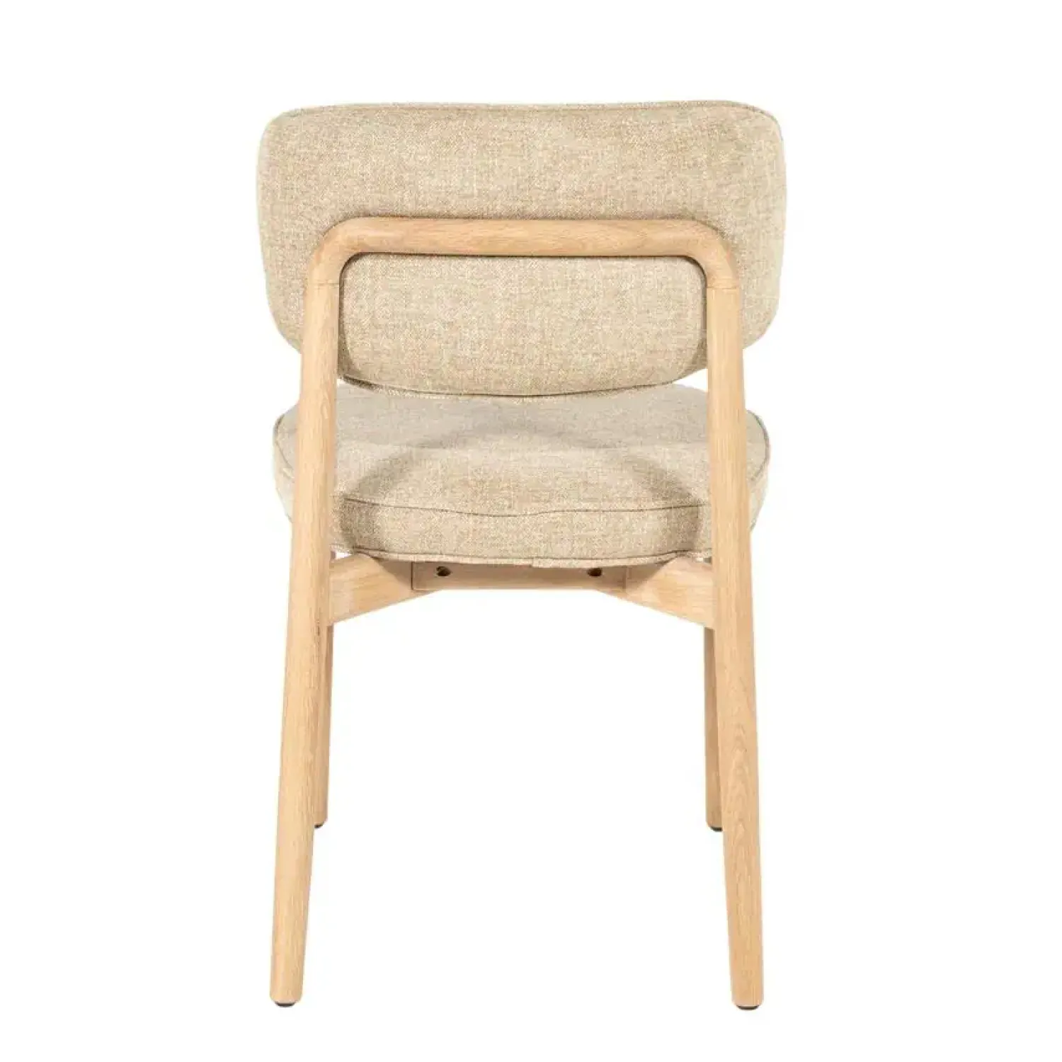 Eleonora Eetkamerstoelen|Serene Rune Eetkamerstoel Naturel hout - Taupe stof