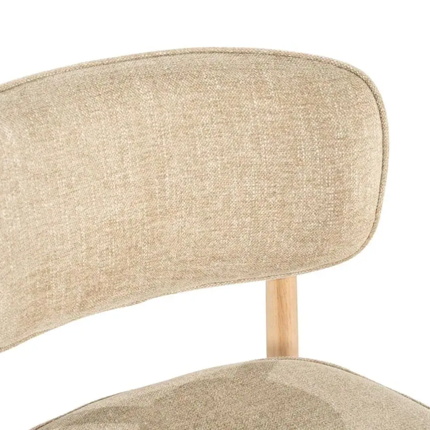 Eleonora Eetkamerstoelen|Serene Rune Eetkamerstoel Naturel hout - Taupe stof