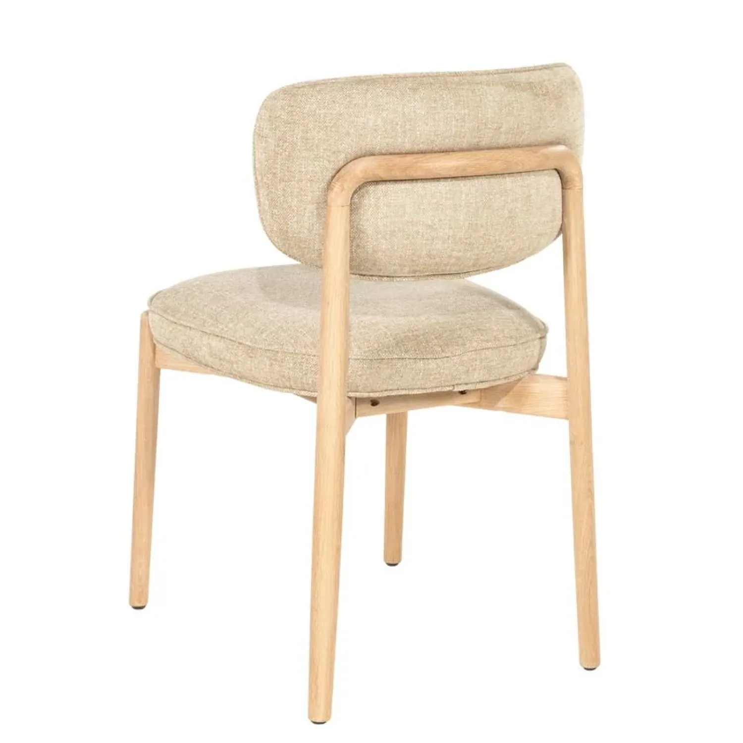Eleonora Eetkamerstoelen|Serene Rune Eetkamerstoel Naturel hout - Taupe stof
