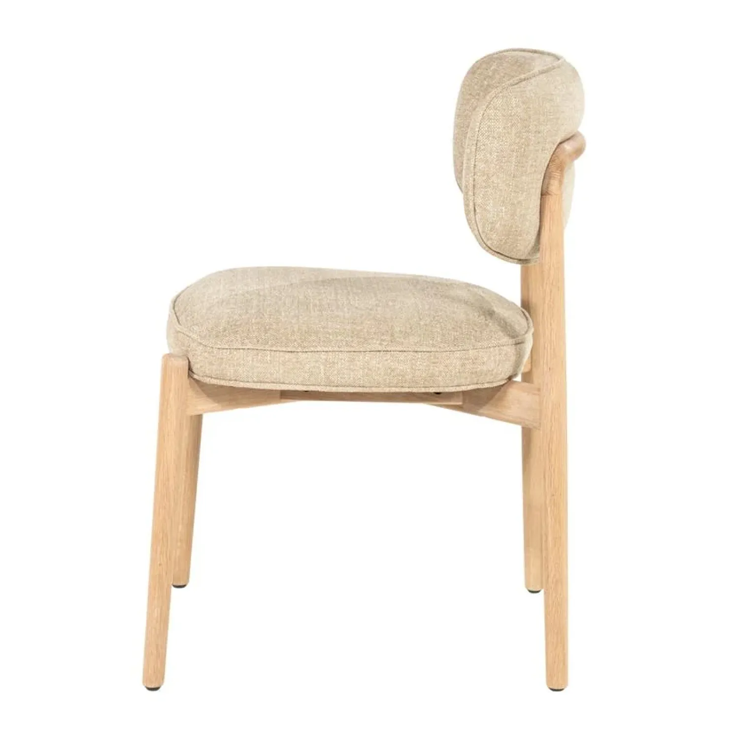 Eleonora Eetkamerstoelen|Serene Rune Eetkamerstoel Naturel hout - Taupe stof