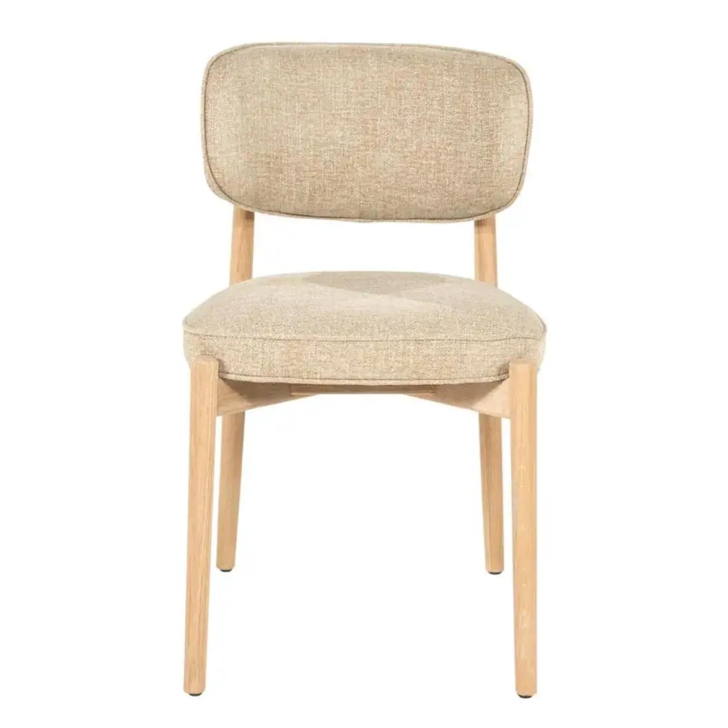 Eleonora Eetkamerstoelen|Serene Rune Eetkamerstoel Naturel hout - Taupe stof