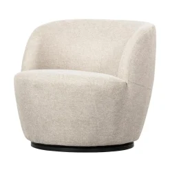 WOOOD Fauteuils|Serra Draaifauteuil Geweven Stof Off White