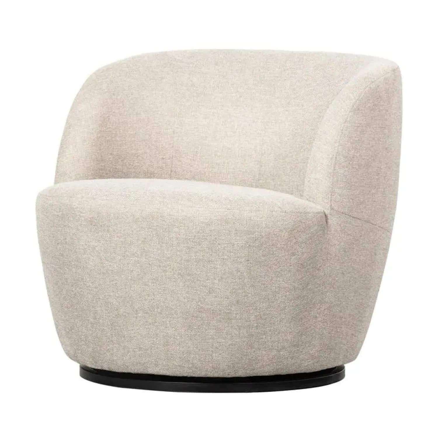 WOOOD Fauteuils|Serra Draaifauteuil Geweven Stof Off White