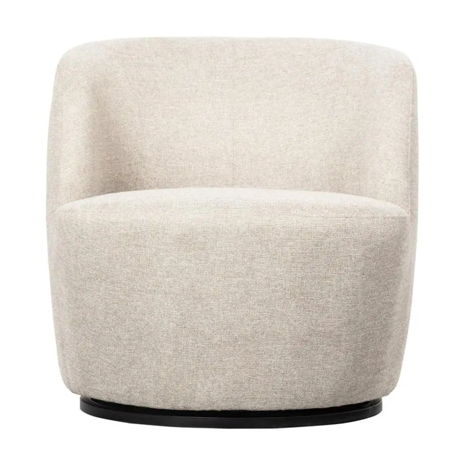 WOOOD Fauteuils|Serra Draaifauteuil Geweven Stof Off White