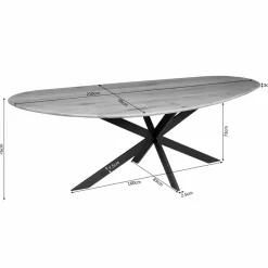 Furndea Eettafels|Shane Eettafel Organisch Zwart Eikenhout 210cm