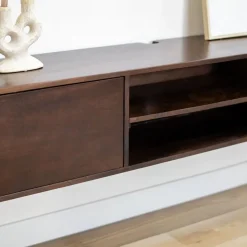 Vane Living Industriele Kasten|Tv Meubels|Sigge Zwevend Tv meubel walnoot 200cm