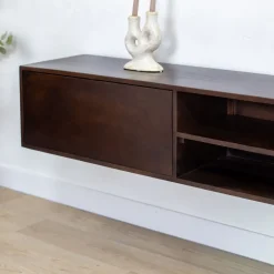 Vane Living Industriele Kasten|Tv Meubels|Sigge Zwevend Tv meubel walnoot 200cm