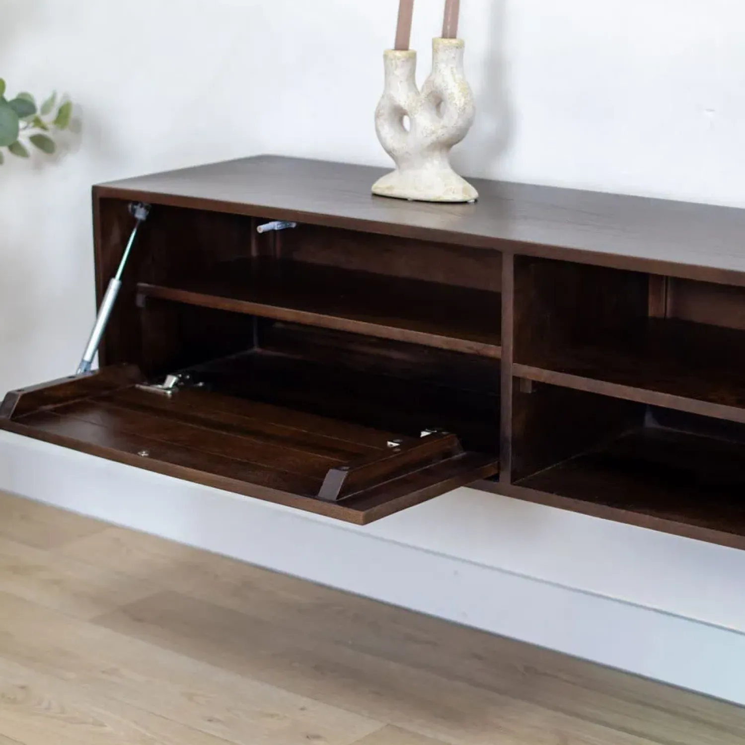 Vane Living Industriele Kasten|Tv Meubels|Sigge Zwevend Tv meubel walnoot 200cm