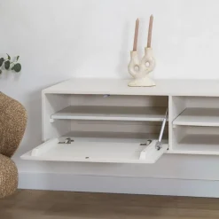 Vane Living Industriele Kasten|Tv Meubels|Sigge Zwevend Tv meubel zand 200cm