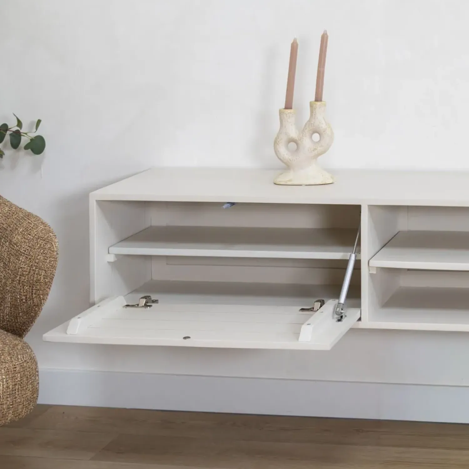 Vane Living Industriele Kasten|Tv Meubels|Sigge Zwevend Tv meubel zand 200cm