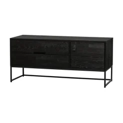 WOOOD Industriele Kasten|Tv Meubels|Silas TV Meubel 120 cm Essen Blacknight 120cm