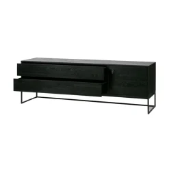 WOOOD Industriele Kasten|Tv Meubels|Silas TV Meubel 180 cm Essen Blacknight 180cm
