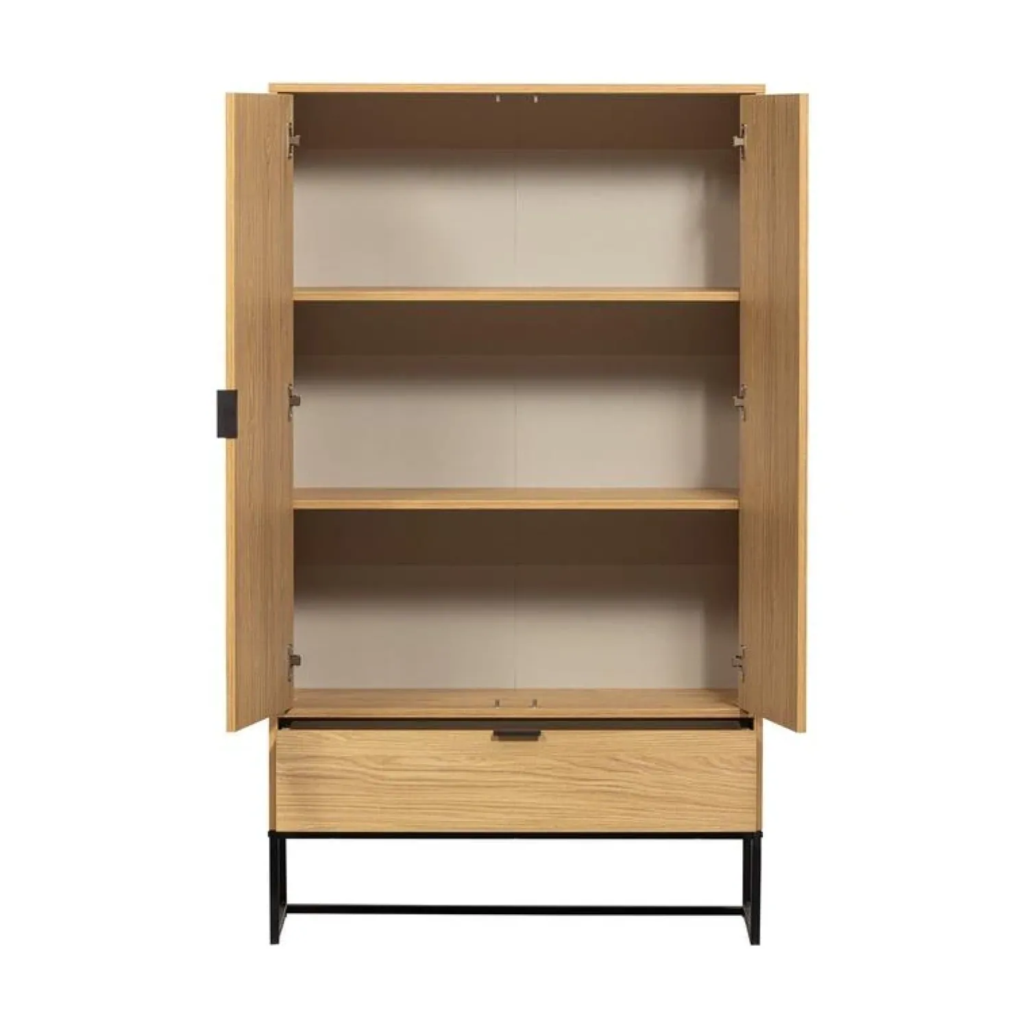 WOOOD Wandkasten|Industriele Kasten|Silas Wandkast 2-Deurs Eiken Decor 85cm