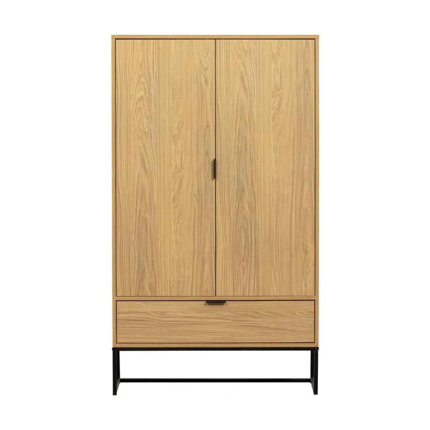 WOOOD Wandkasten|Industriele Kasten|Silas Wandkast 2-Deurs Eiken Decor 85cm
