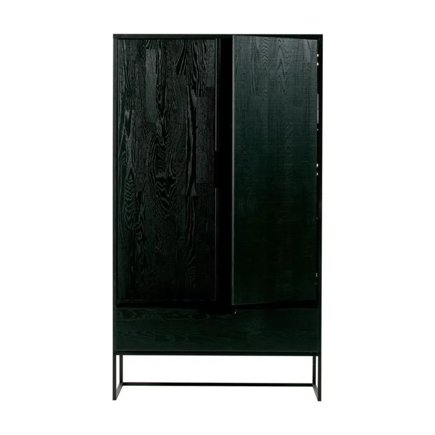 WOOOD Wandkasten|Industriele Kasten|Silas Wandkast 2-Deurs Essen Blacknight 85cm