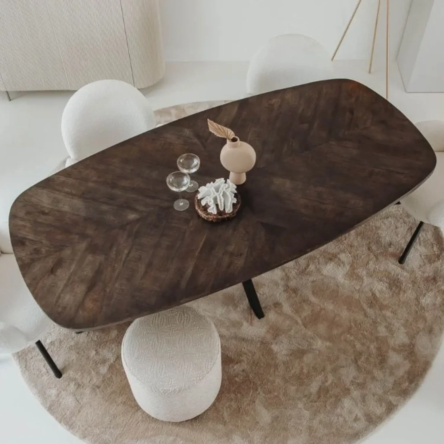 Tower living Eettafels|Silvi eettafel visgraat olijfbruin 180cm