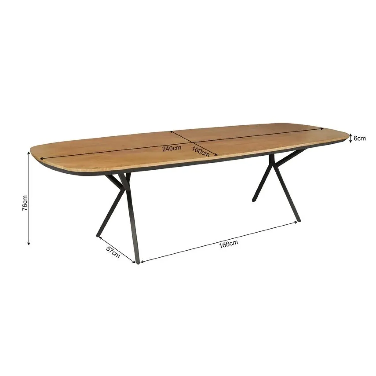 Furndea Eettafels|Sindacco Eettafel deens ovaal Mangohout 240cm