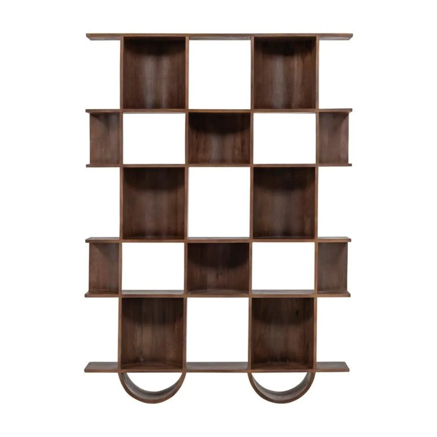 WOOOD Boekenkasten|Industriele Kasten|Sinne Boekenkast Mangohout Walnoot 130cm