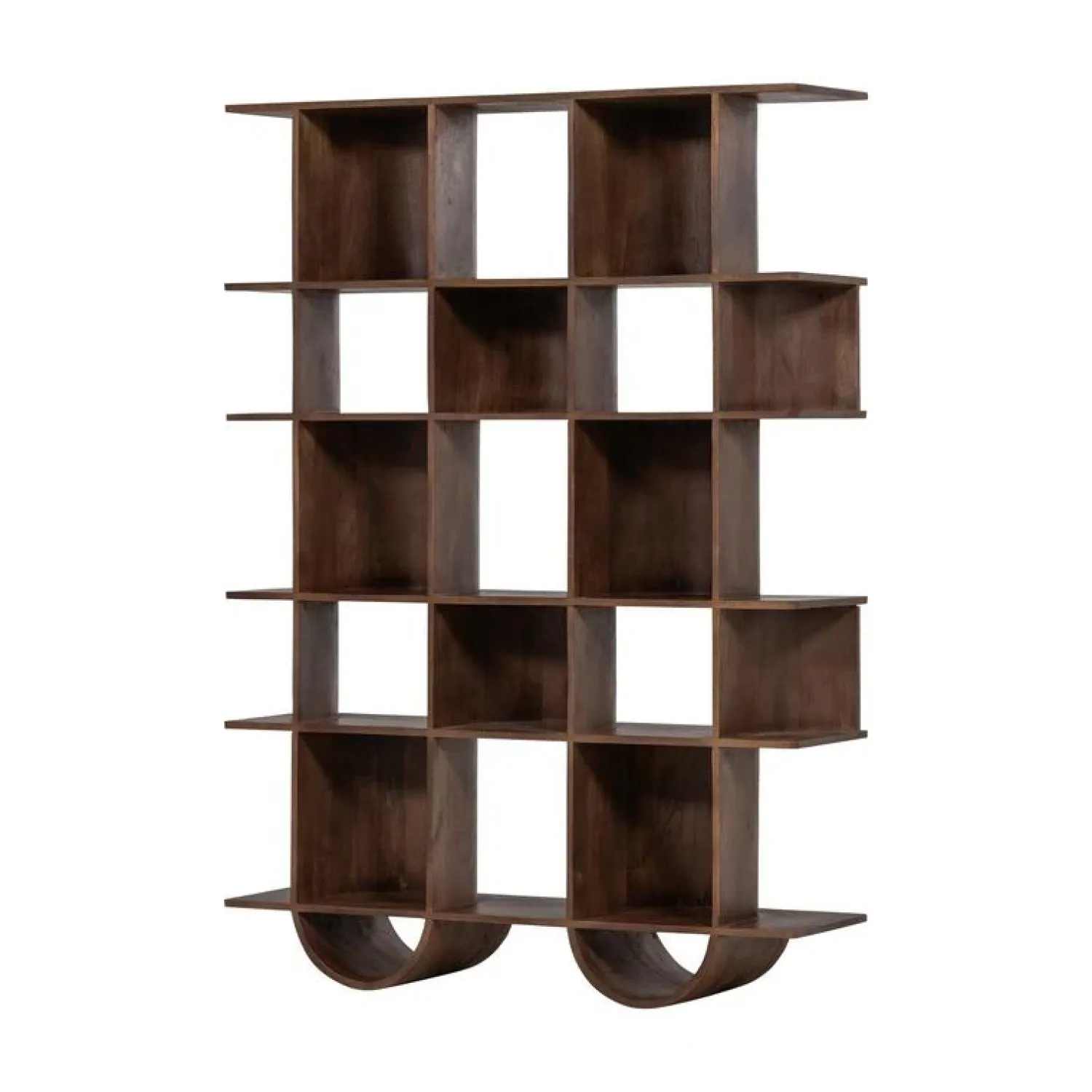 WOOOD Boekenkasten|Industriele Kasten|Sinne Boekenkast Mangohout Walnoot 130cm