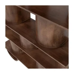 WOOOD Boekenkasten|Industriele Kasten|Sinne Boekenkast Mangohout Walnoot 130cm