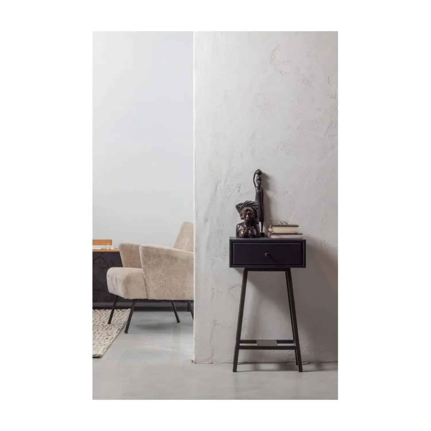 WOOOD Sidetables|Skybox Sidetable Mangohout Zwart 40cm