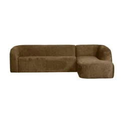 WOOOD Hoekbanken|Sloping Hoekbank Rechts Structure Velvet Brass