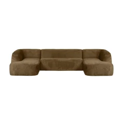 WOOOD Modulaire Banken|Sloping U-Vorm Bank Structure Velvet Brass