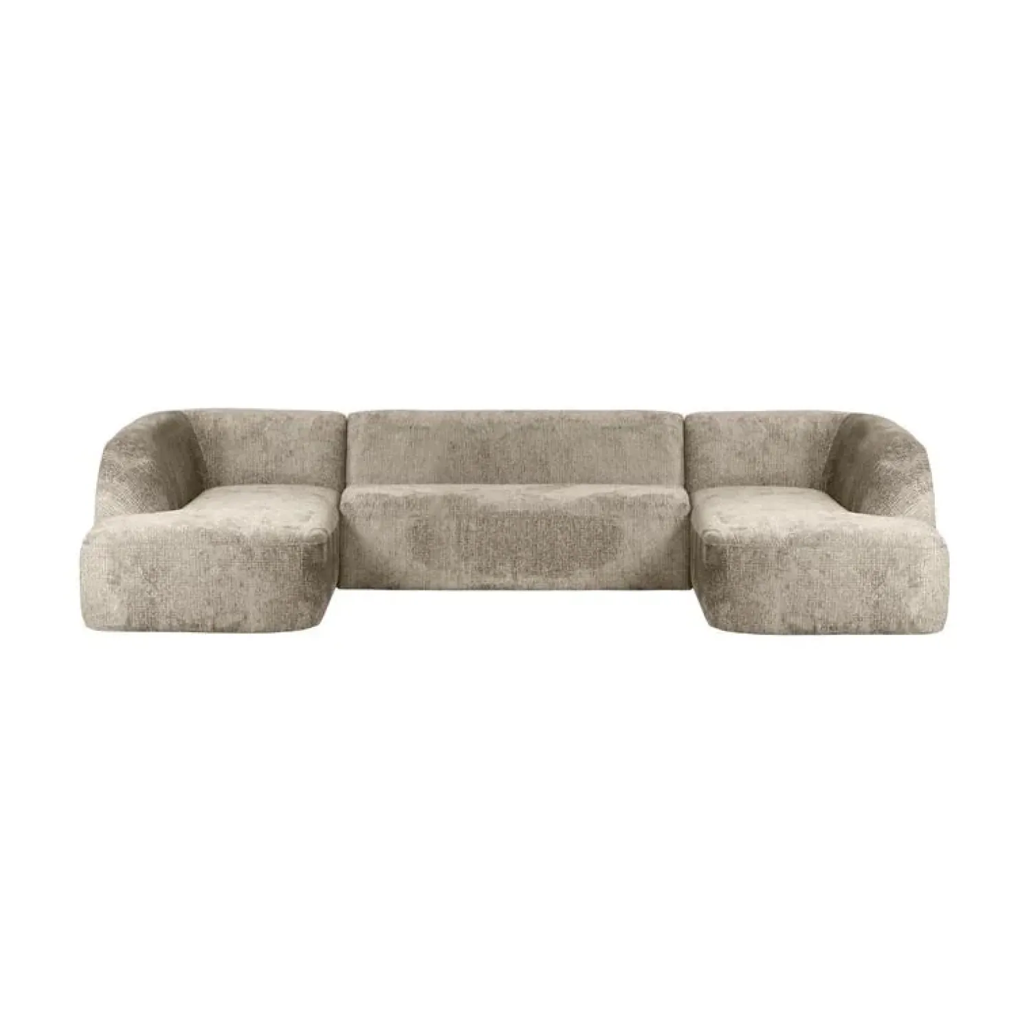 WOOOD Modulaire Banken|Sloping U-Vorm Bank Structure Velvet Wheatfield