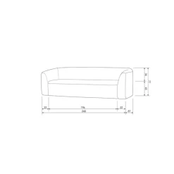 WOOOD 3 Zitsbanken|Sloping 3-Zits Bank Pearl Melange 240cm