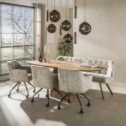 Kalfort Hanglampen|Glazen Hanglamp|Solaro 9-lichts Hanglamp Bruin glas