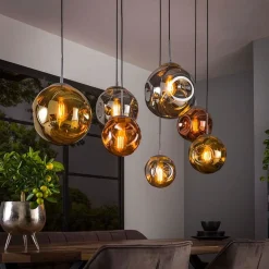 Kalfort Hanglampen|Glazen Hanglamp|Solaro 7-lichts Hanglamp industrieel