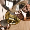 Kalfort Hanglampen|Glazen Hanglamp|Solaro 7-lichts Hanglamp rond getrapt industrieel