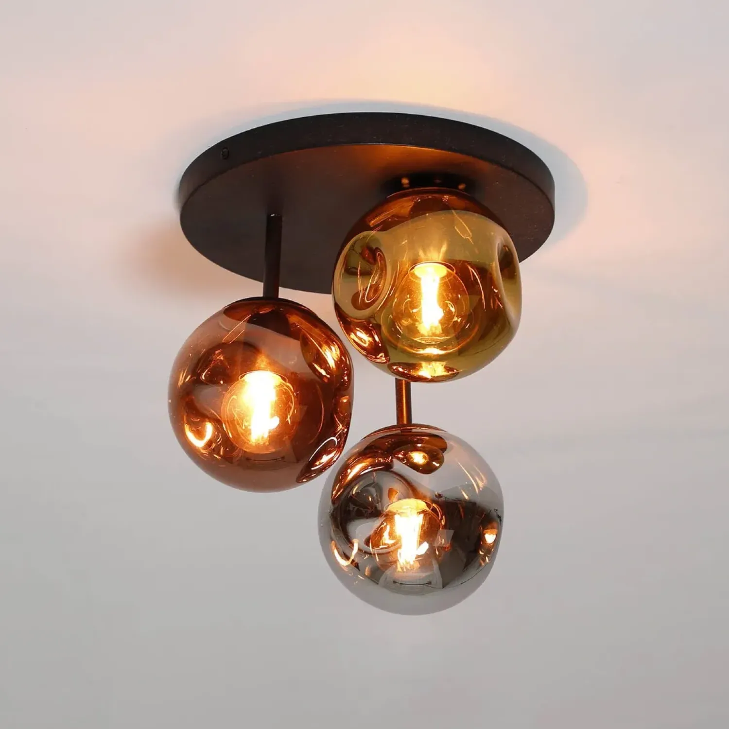 Kalfort Plafondlampen|Solaro 3-lichts Plafondlamp industrieel