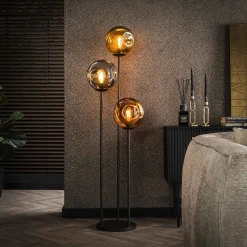 Kalfort Vloerlampen|Solaro 3-lichts staande Vloerlamp industrieel