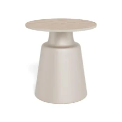 Nordhavn Salontafels|Solvani Salontafel hoog Rond Keramiek Lichtbeige 45cm